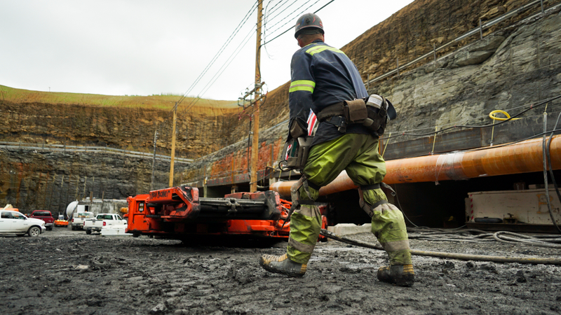 A worker at a new coal mine that opened in Friedens, PA on June 7th, 2017. Trump referred to this mine’s opening when he announced the US withdrawl from the Paris Climate Agreement. Image: AP Photo/Dake Kang